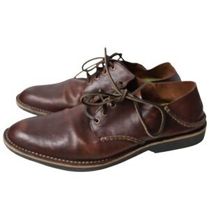 Sperry Top Sider Harbor Plain Toe Derby Shoes Oxford Brown Leather Mens 12 Laces